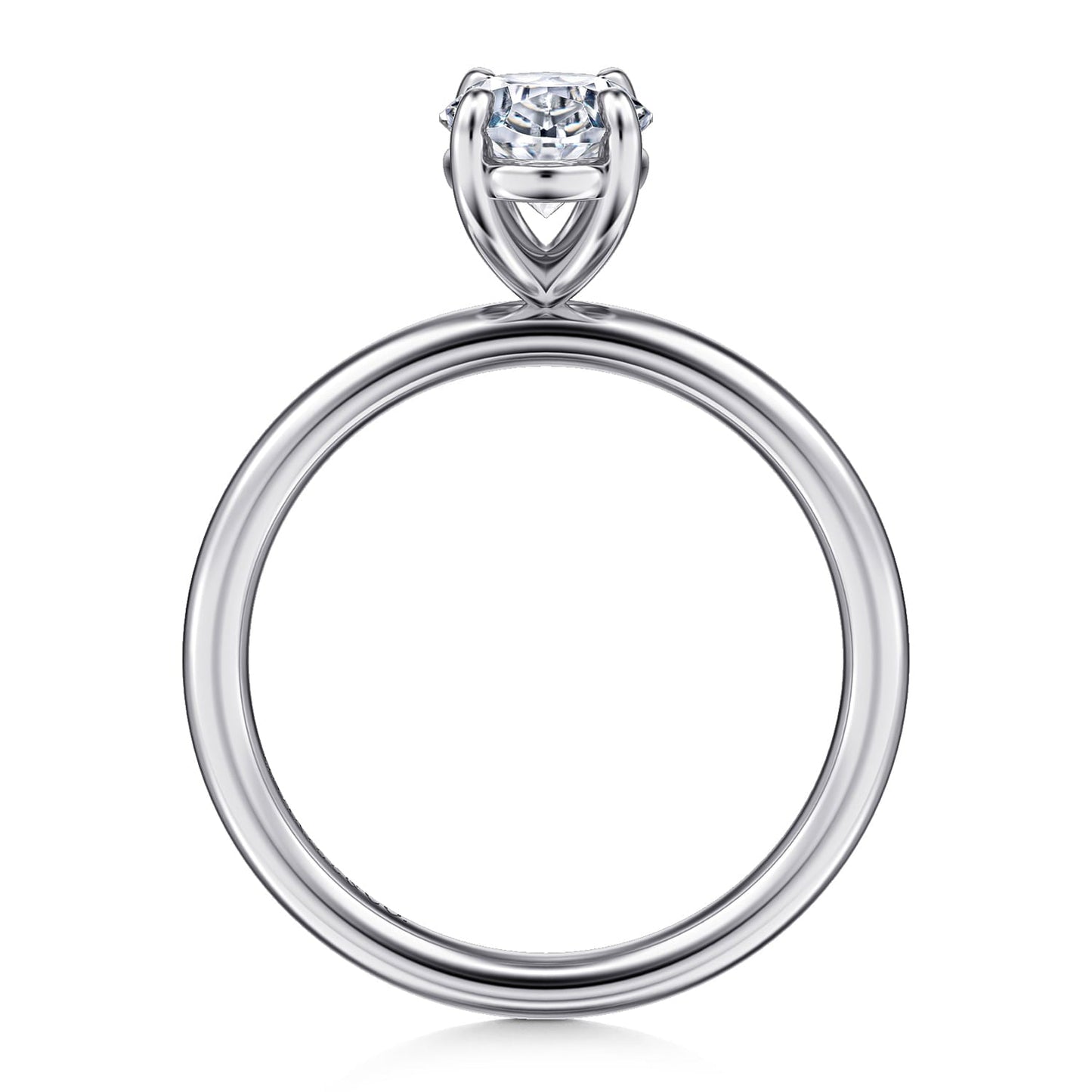 14k White Gold Oval Solitaire Engagement Ring - Warwick Jewelers