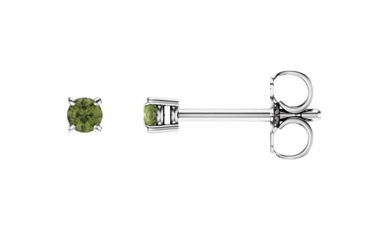 14K White Gold Peridot Studs - Warwick Jewelers