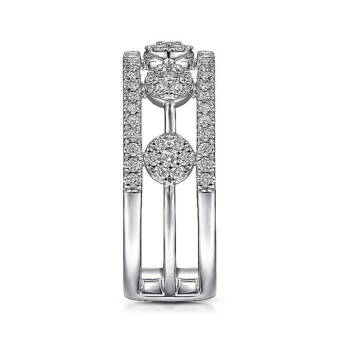 14K White Gold Round Diamond Station Ring - Warwick Jewelers