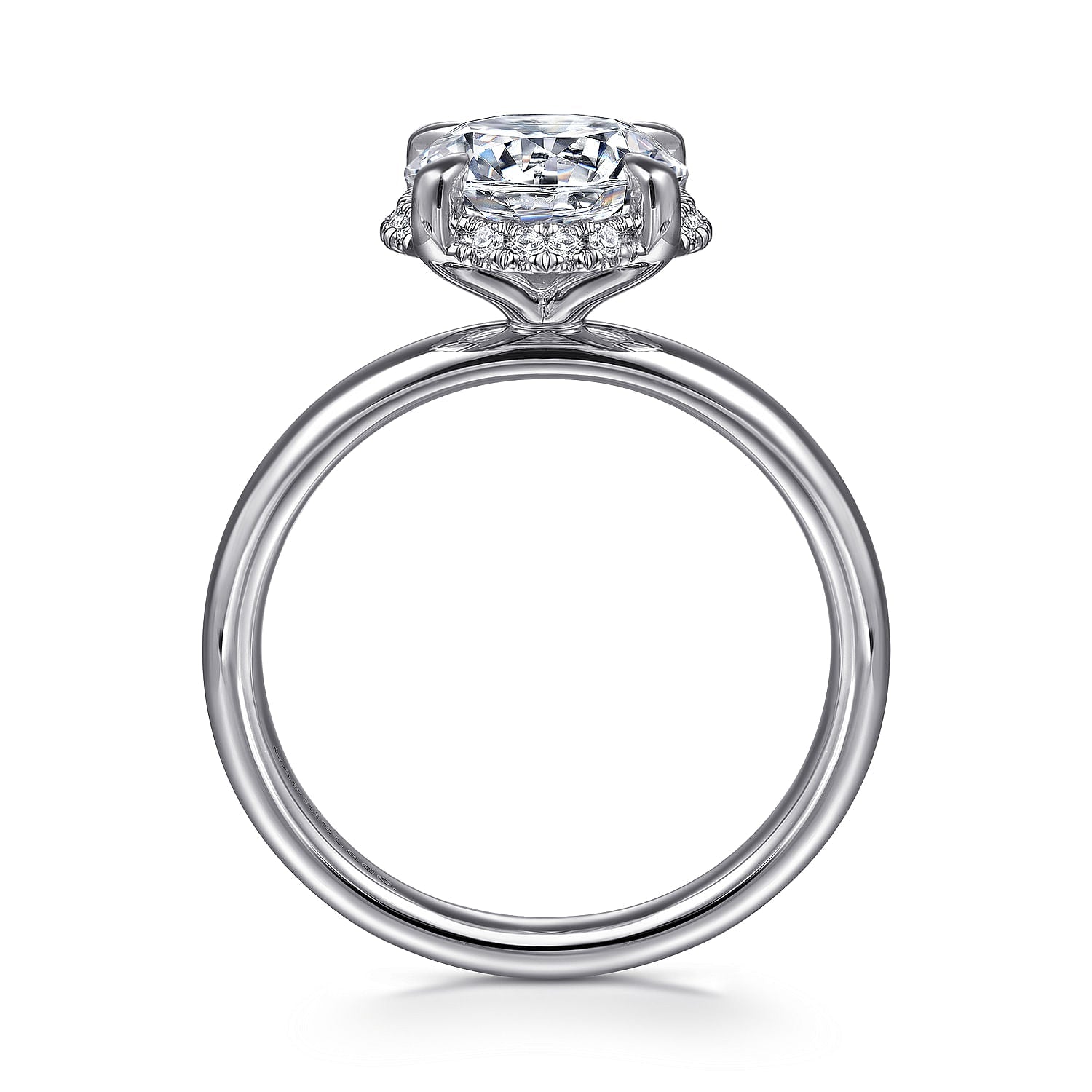 14K White Gold Round Hidden Halo Diamond Engagement Ring - Warwick Jewelers