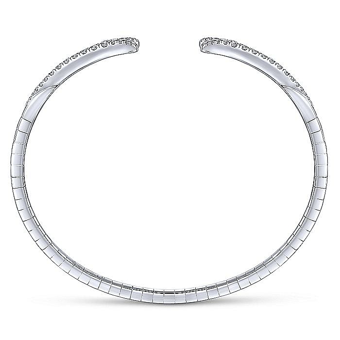 14K White Gold Split Diamond Bangle - Warwick Jewelers