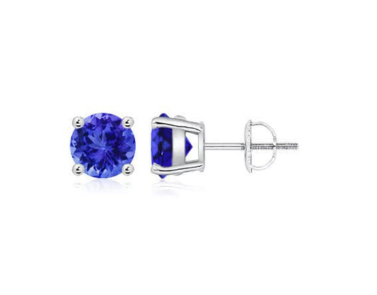 14K White Gold Tanzanite Studs - Warwick Jewelers