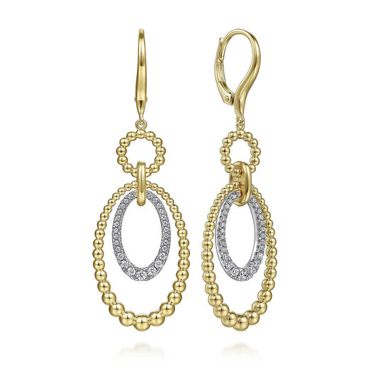 14K White Yellow Gold Bujukan Diamond Drop Earrings - Warwick Jewelers