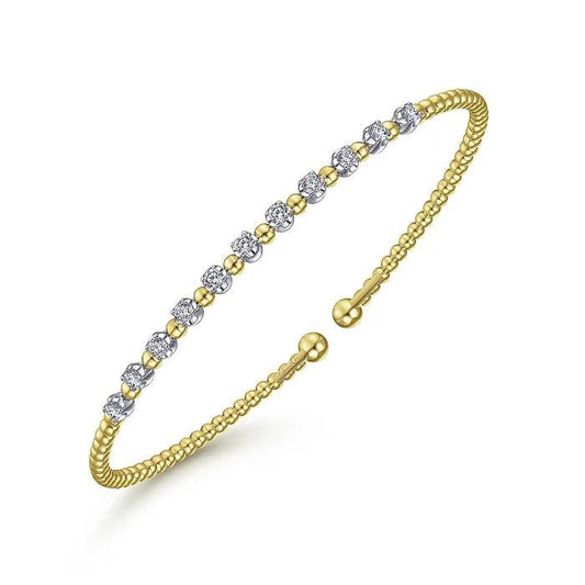 14K White-Yellow Gold Bujukan Diamond Split Bangle - Warwick Jewelers