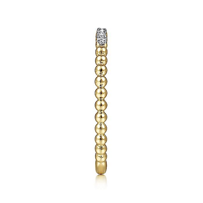 14K Yellow Gold Bujukan Bead and Diamond Stackable Ring - Warwick Jewelers