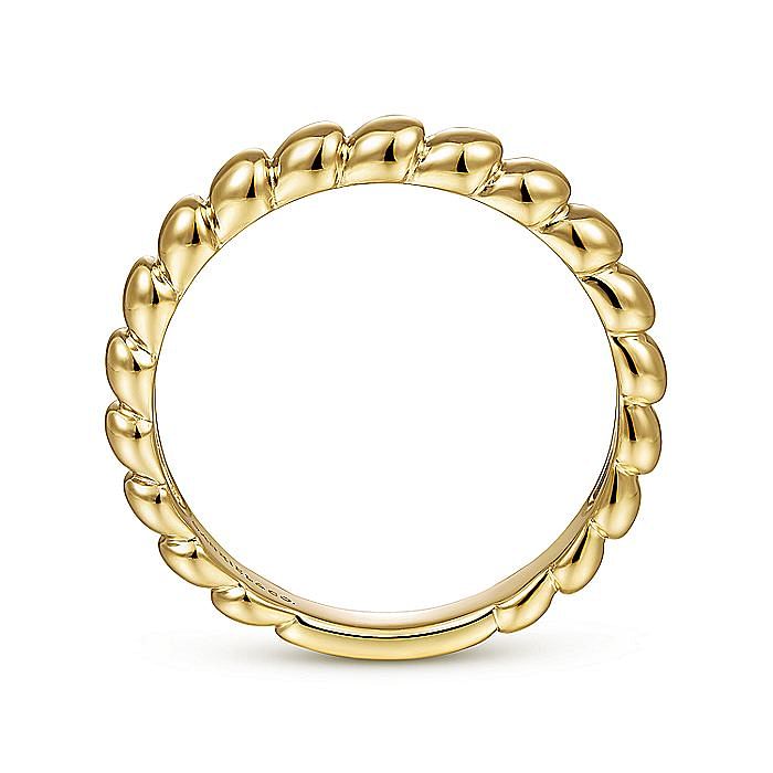 14K Yellow Gold Bujukan Bead Stackable Ring - Warwick Jewelers