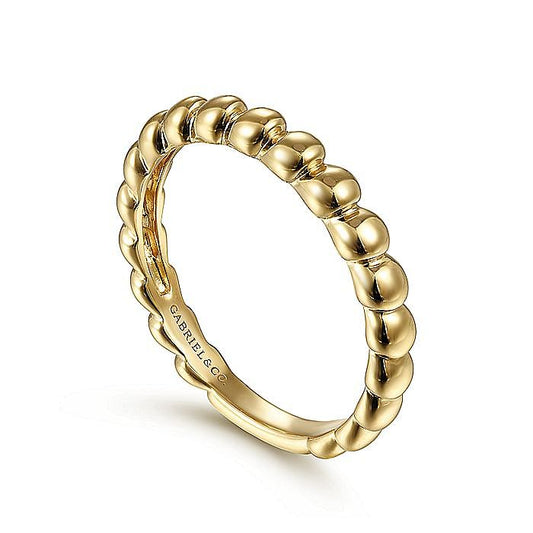 14K Yellow Gold Bujukan Bead Stackable Ring - Warwick Jewelers