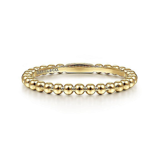 14K Yellow Gold Bujukan Beaded Stackable Ring - Warwick Jewelers