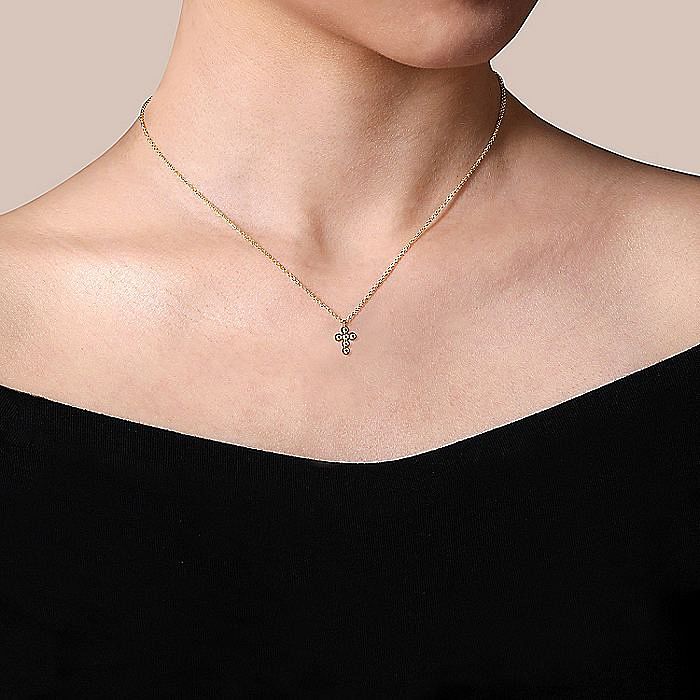 14K Yellow Gold Bujukan Cross Pendant Necklace - Warwick Jewelers