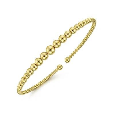 14K Yellow Gold Bujukan Open bead Bangle Bracelet Gold - Warwick Jewelers