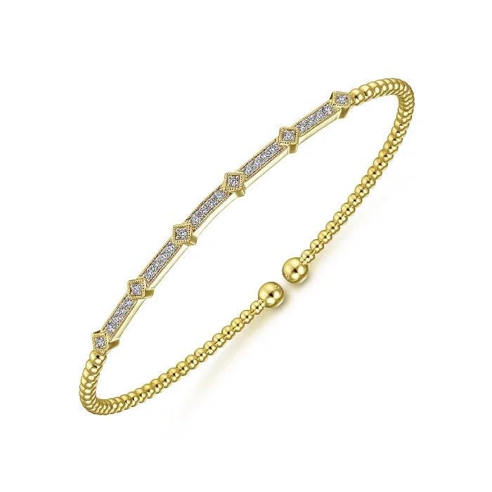 14k Yellow Gold Diamond Bangle - Warwick Jewelers