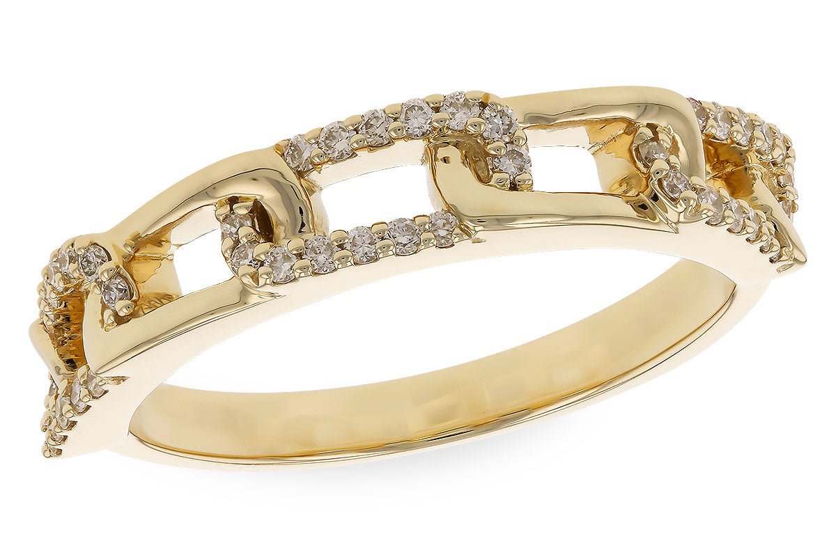 14k Yellow Gold Interlocking Diamond ring - Warwick Jewelers
