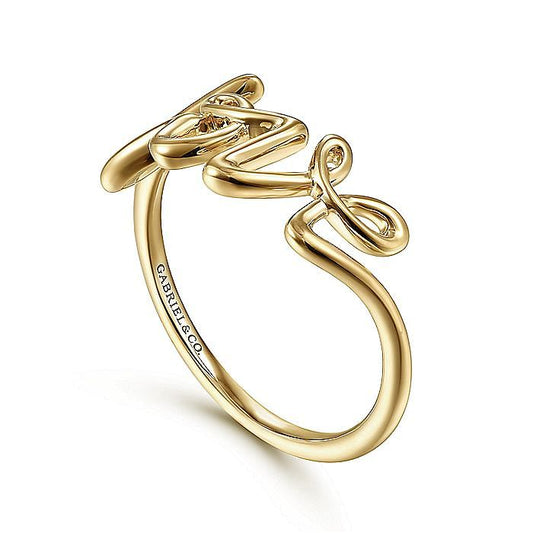 14K Yellow Gold Love Ring - Warwick Jewelers