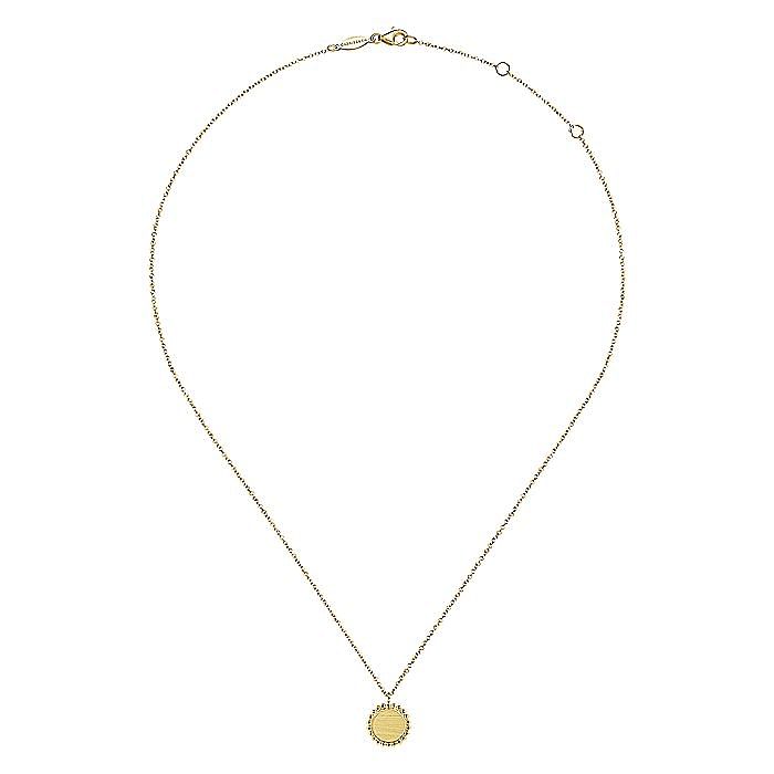 14K Yellow Gold Round Pendant Necklace with Bujukan Bead Frame - Warwick Jewelers
