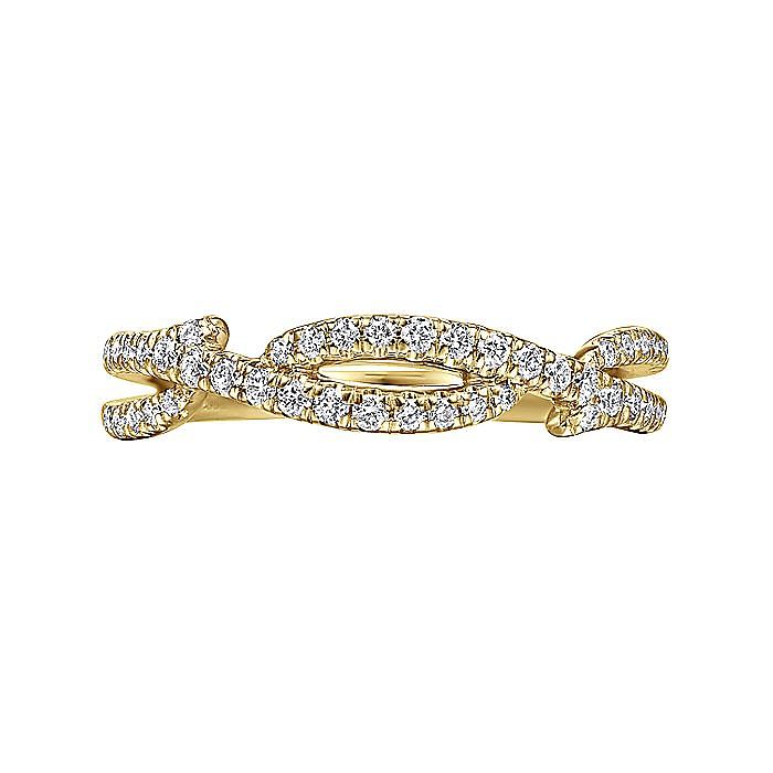 14K Yellow Gold Twisted Diamond Stackable Ring - 0.32 ct - Warwick Jewelers
