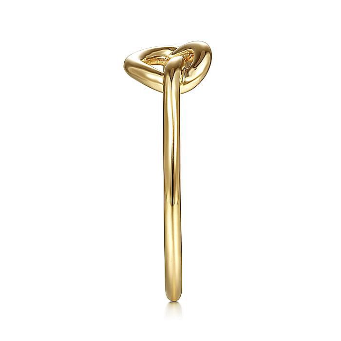 14K Yellow Gold Twisted Heart Pretzel Ring - Warwick Jewelers