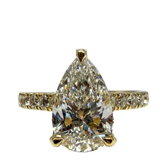 14kt Yellow Gold Lab Grown Pear Engagement RIng 