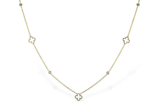 14K Yellow Gold Diamond Station Necklace