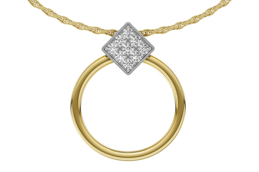 14K Yellow Gold Diamond Pendant