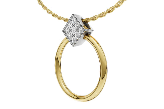 14K Yellow Gold Diamond Pendant