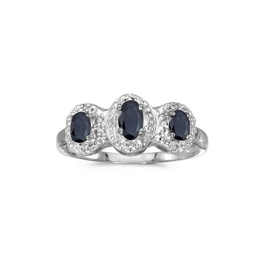 Three Stone Sapphire Illusion Ring