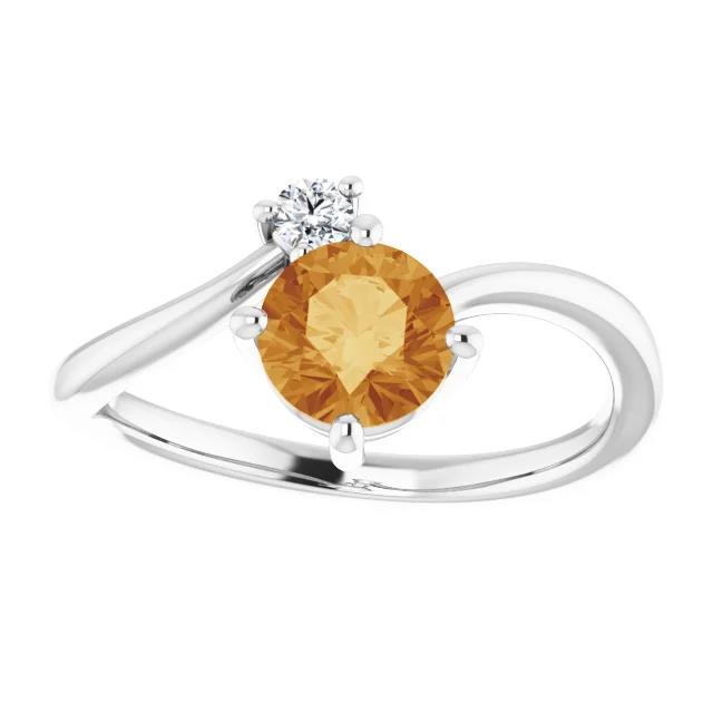 Citrine Split Shank Ring