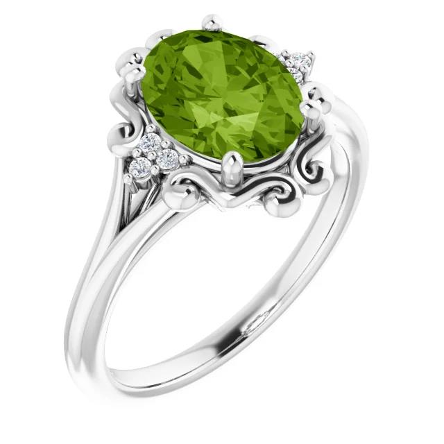 Peridot and Diamond ring