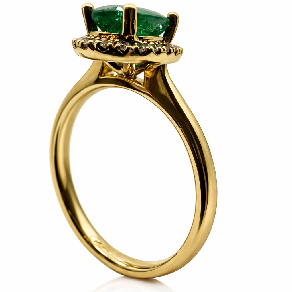 Emerald Halo Ring