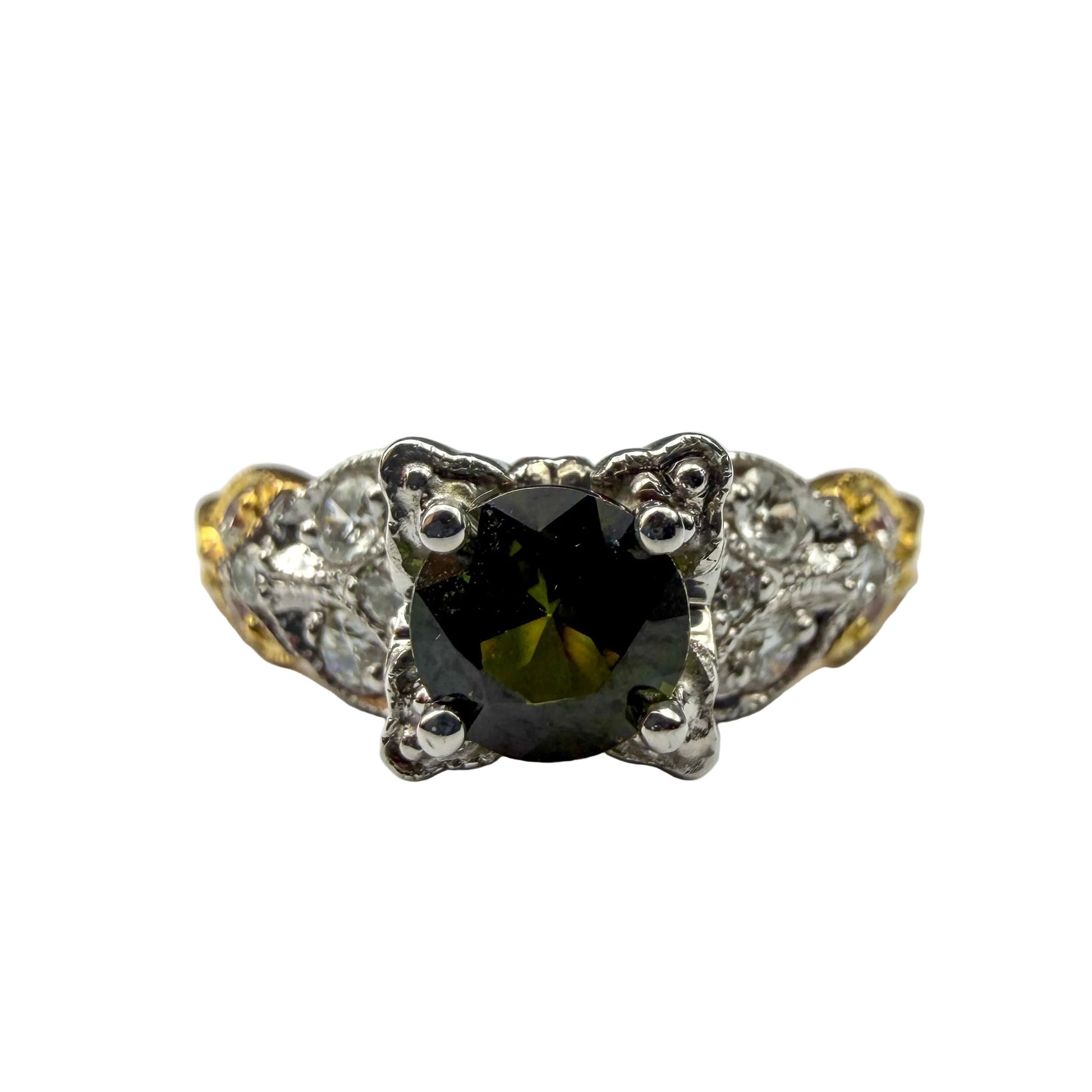 Two Toned Green Tourmaline Ring