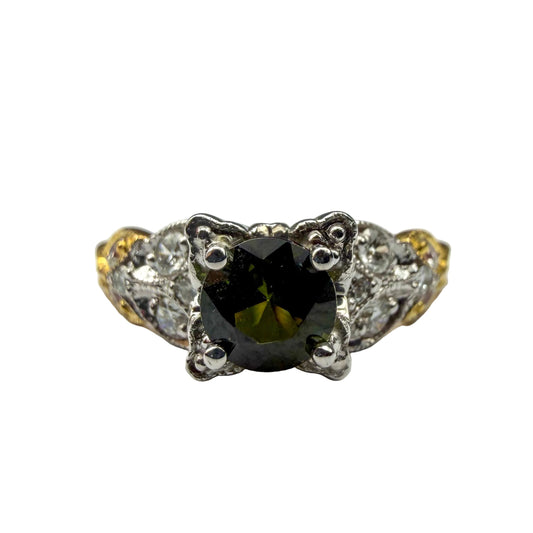 Two Toned Green Tourmaline Ring