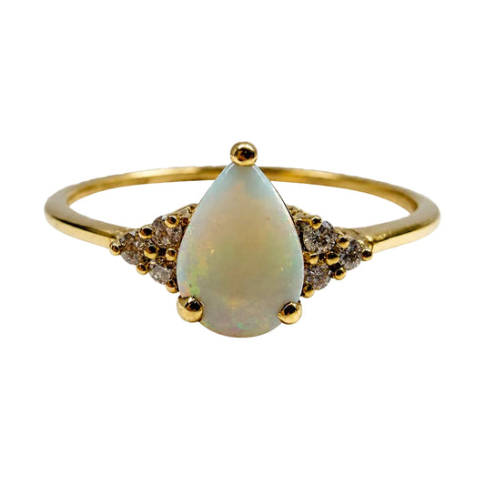 14K Yellow Gold Pear-Shaped Opal Ring
