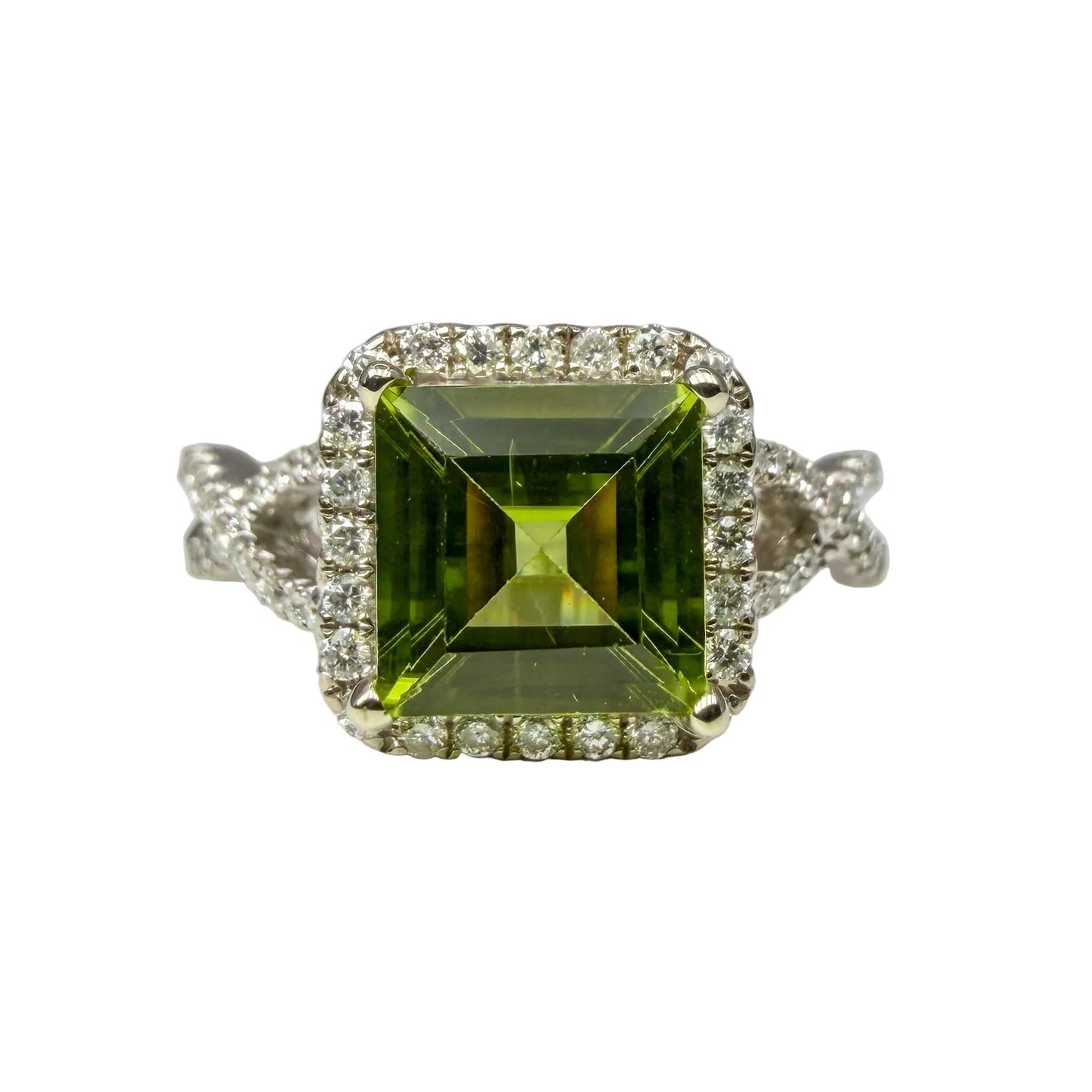 White Gold Peridot Ring