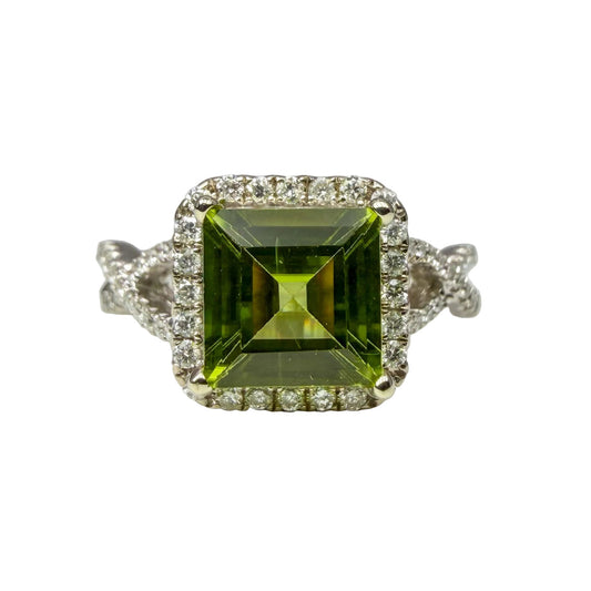 White Gold Peridot Ring