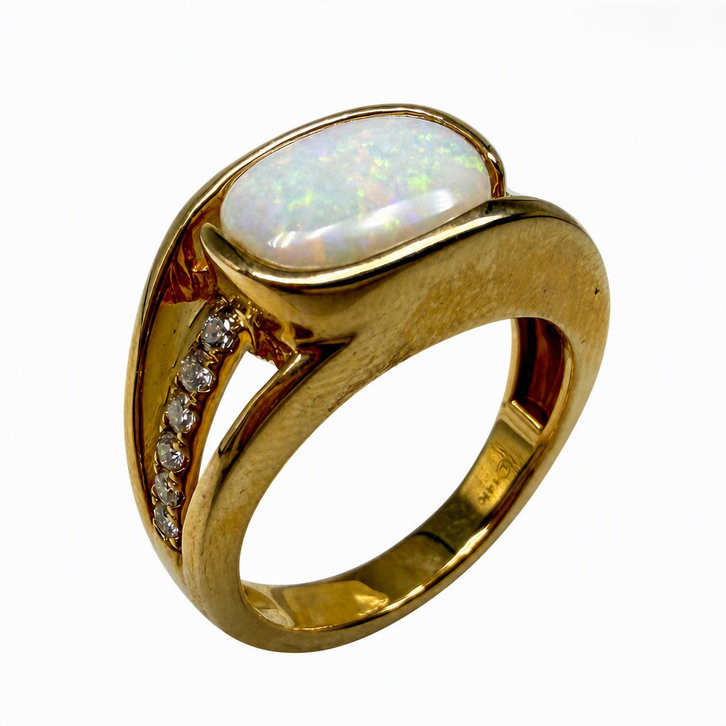 14K Yellow Gold Opal Ring