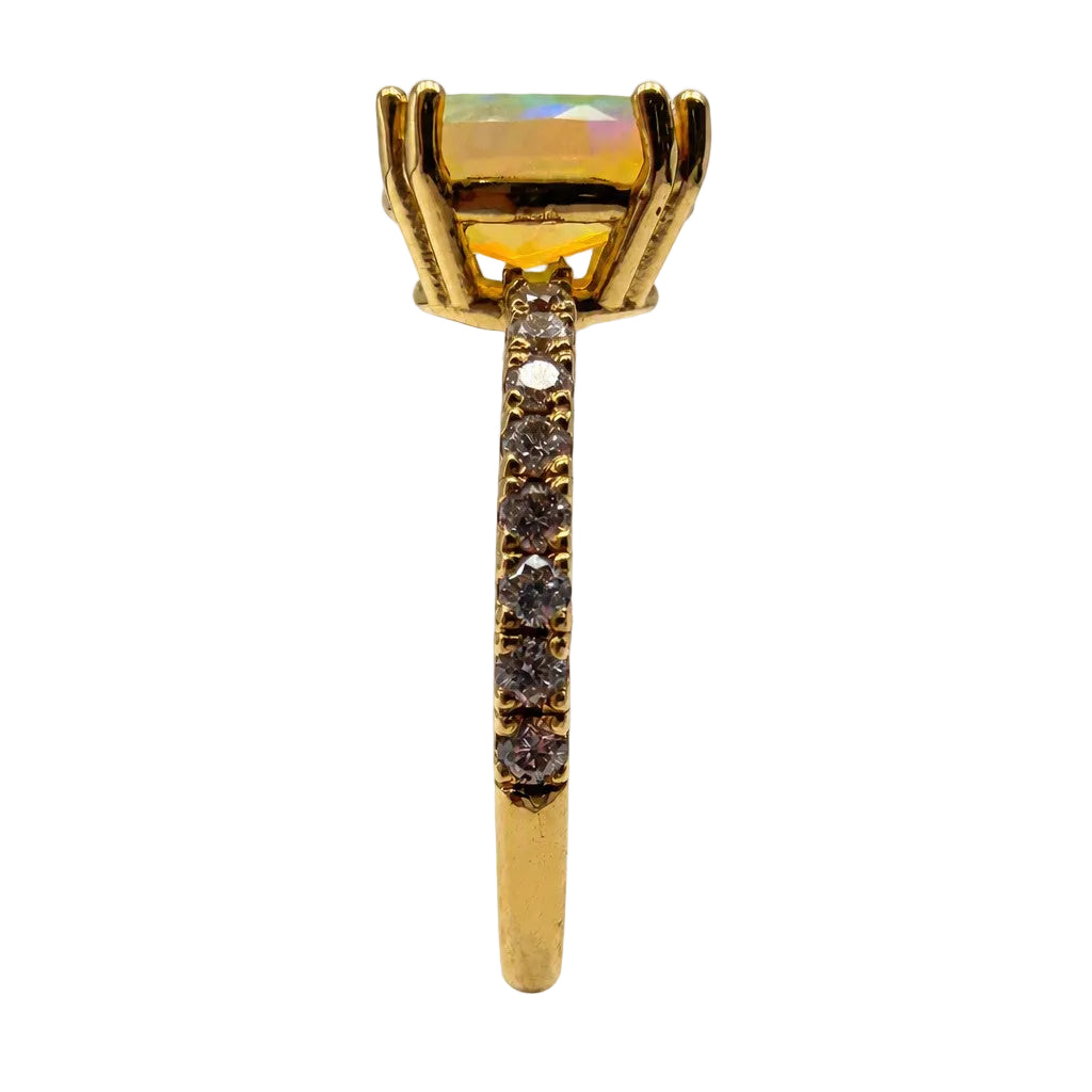 14K Yellow Gold Oval Opal Ring