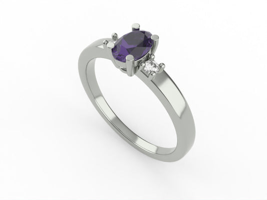 Amethyst and Diamond ring