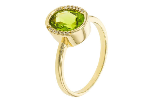 Yellow Gold Peridot Ring