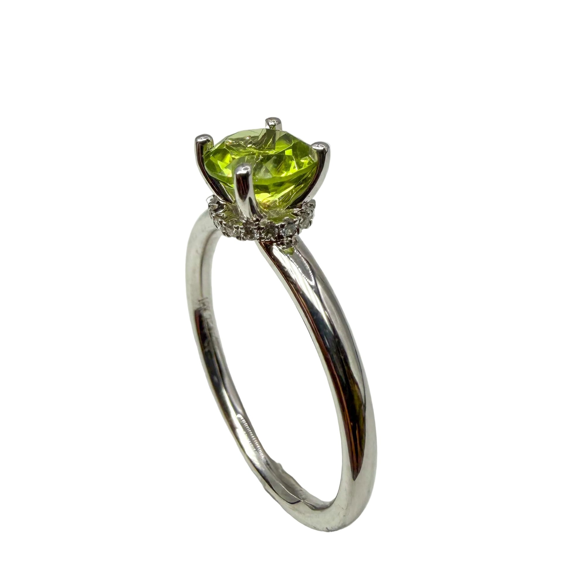 Hidden Halo Peridot Ring