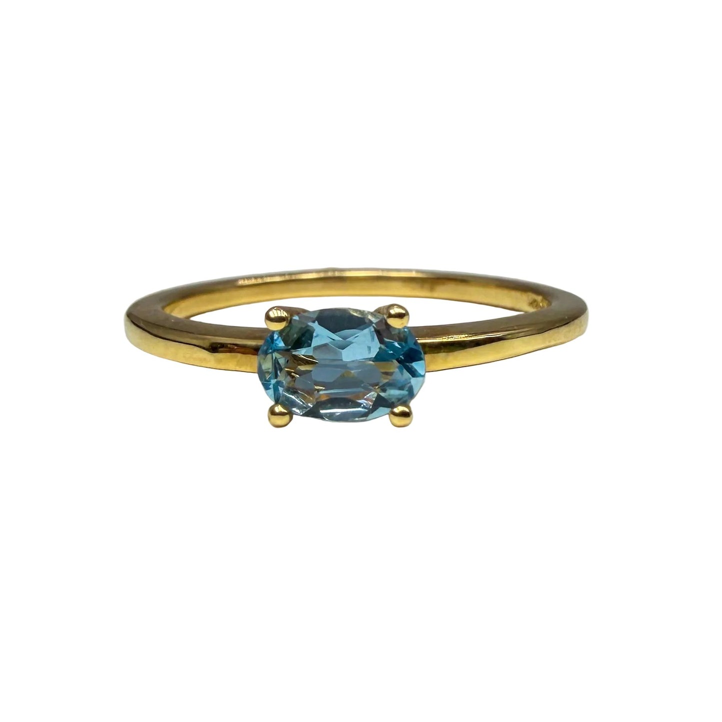14kt yellow gold aquamarine ring 