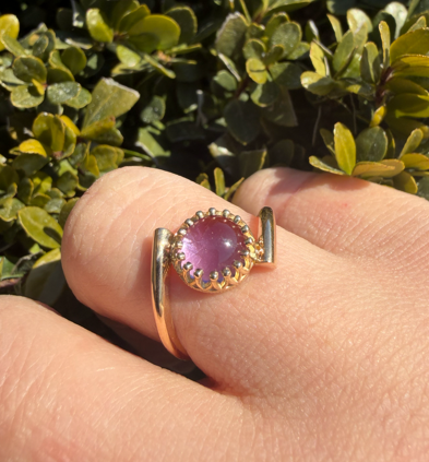 Amethyst Cabachon Bypass Ring