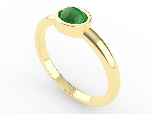 Bezel Set Emerald Ring