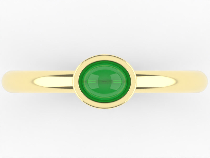 Bezel Set Emerald Ring
