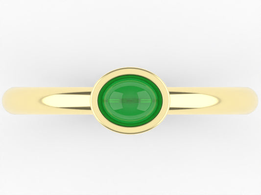 Bezel Set Emerald Ring