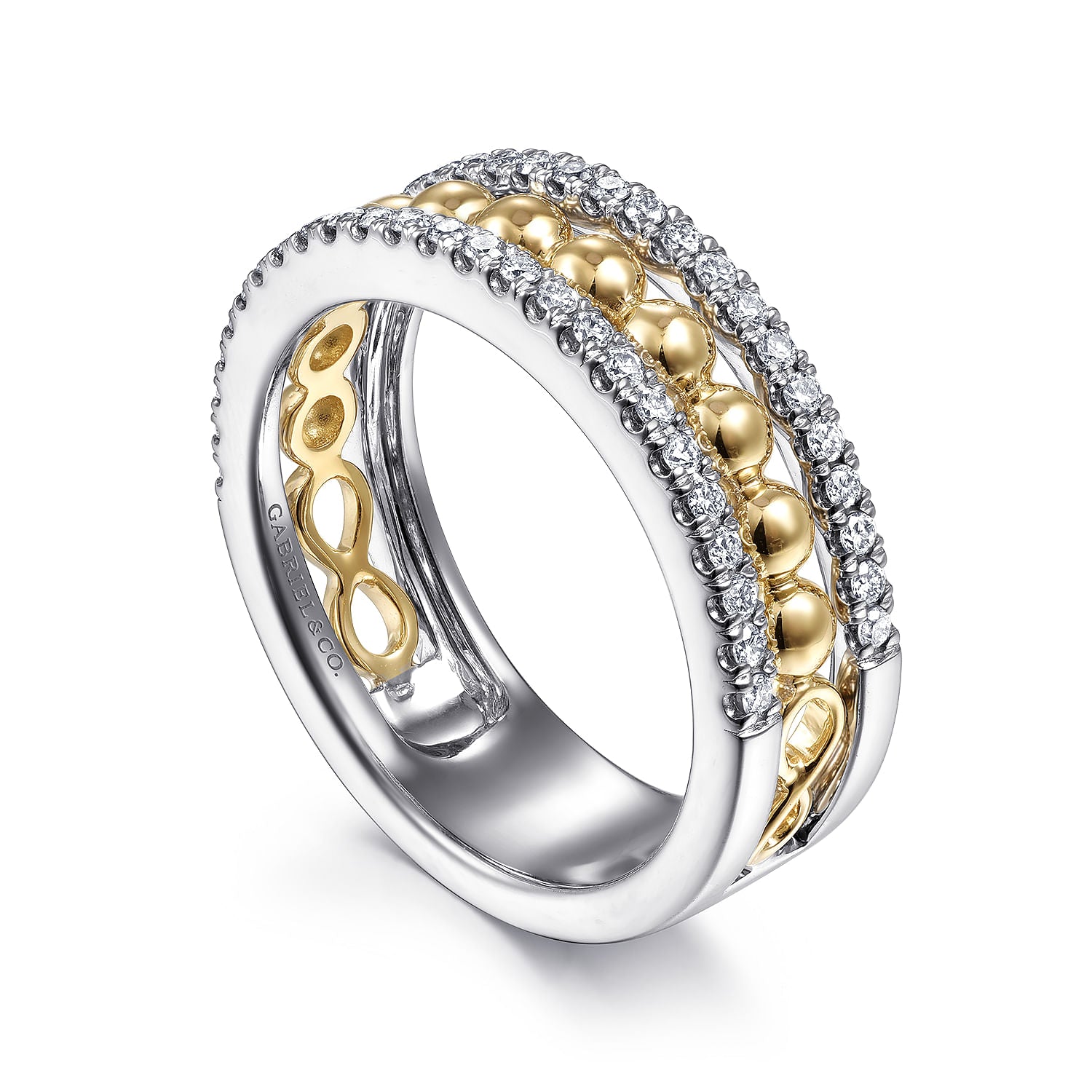 Bujukan Diamond Wide Band Ring