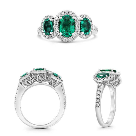 Three Stone Emerald Ring