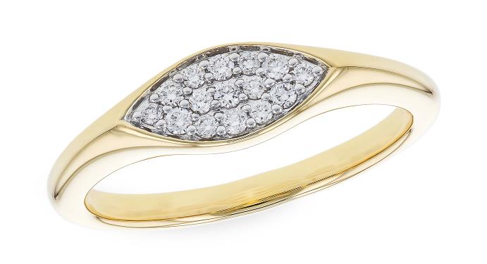 14k Two Toned Gold Marquise Shaped Diamond Ring