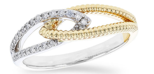 Two Toned Intertwined Ring
