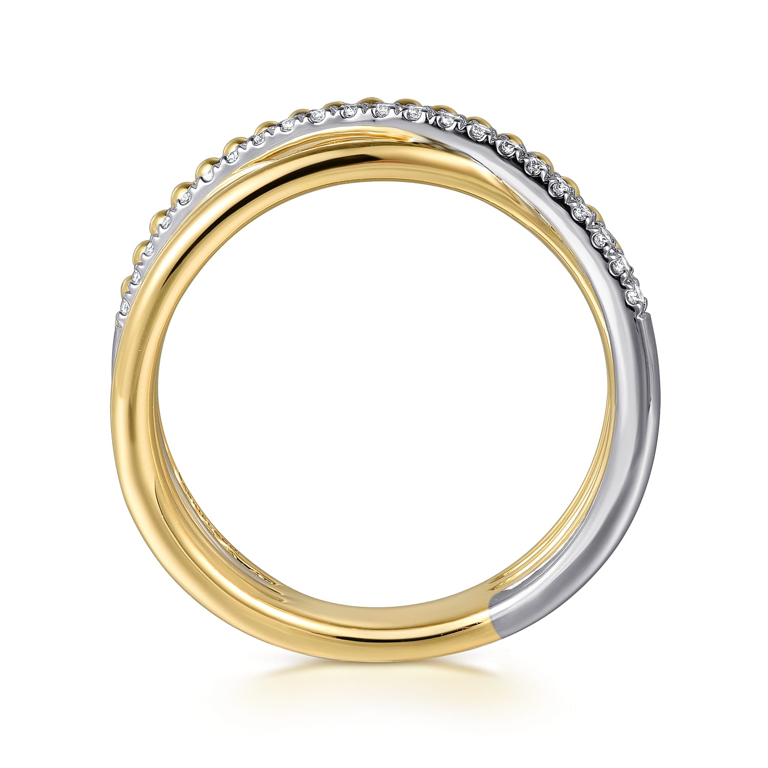 Gold Diamond Criss Cross Bujukan Ladies Ring