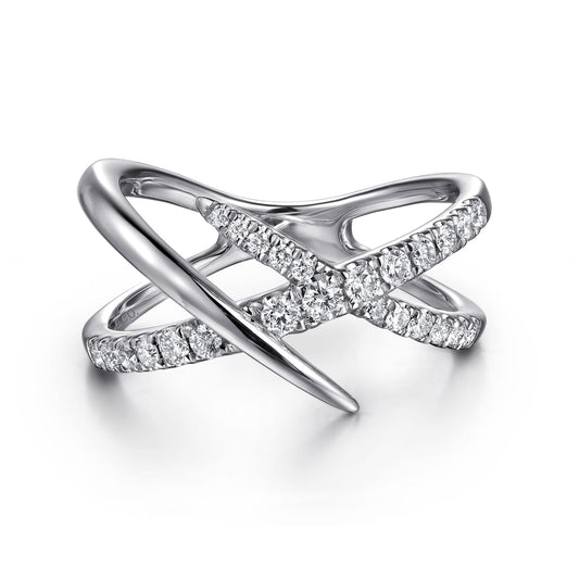 Diamond Spike Criss Cross Ring