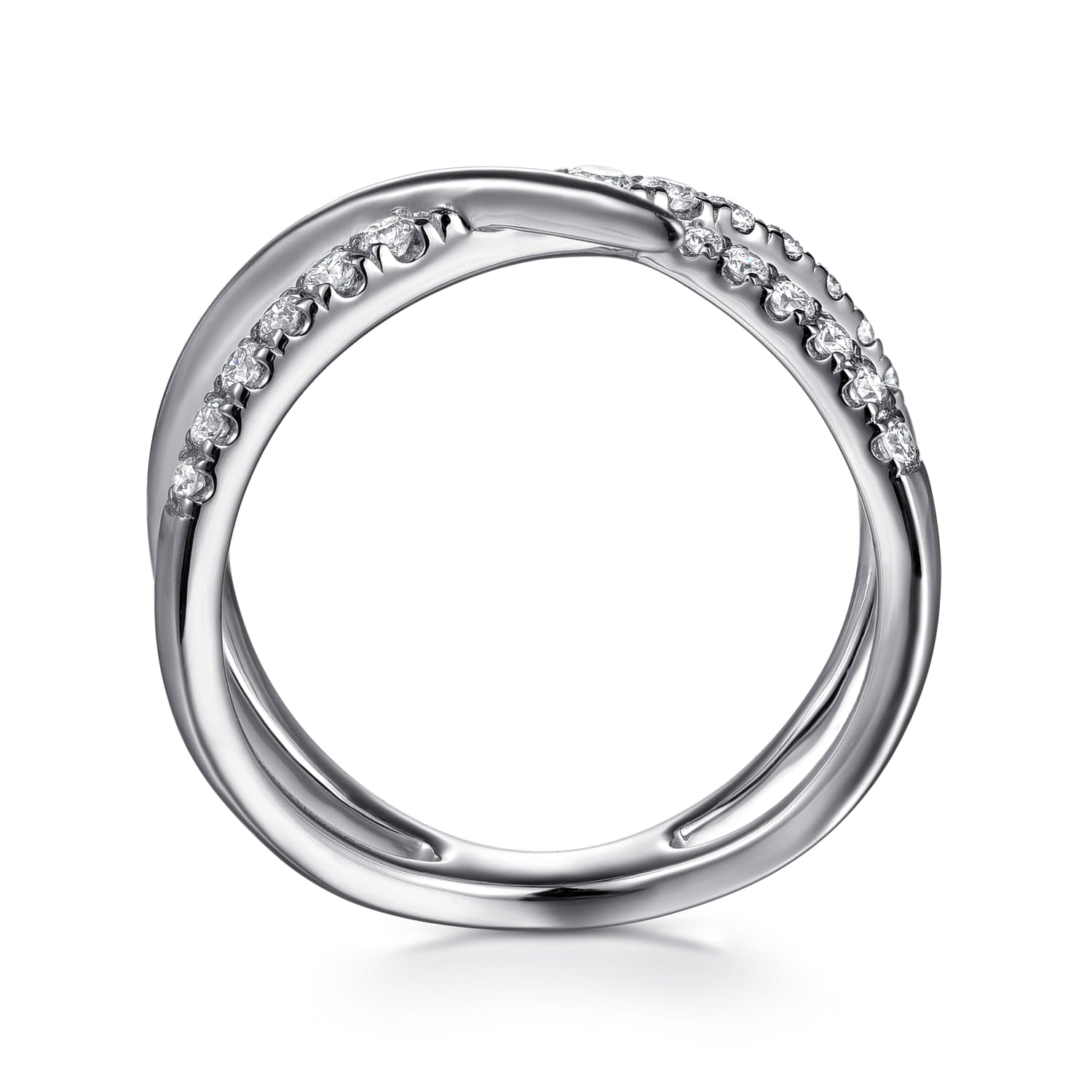 Diamond Spike Criss Cross Ring